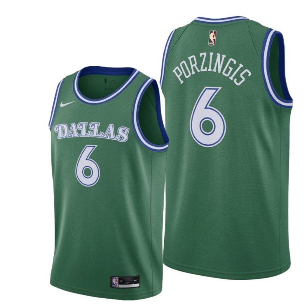 NWT Dallas Mavericks Kristaps Porzingis Classic Ed. Green Original 1980 Jersey